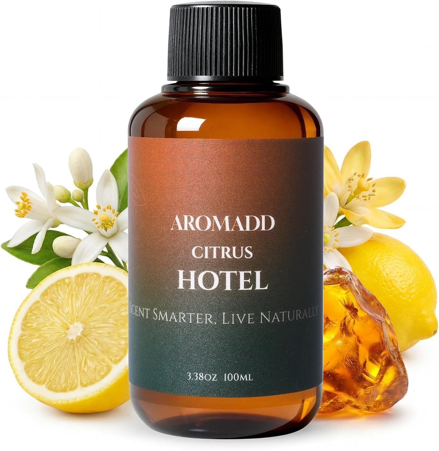 Aromadd Citrus Hotel Diffuser Oil Inspired by Luxury Hotel Scent, Premium Fragrance Oils for Waterless Diffuser, Luxury Lemon & Bergamot, Long-Lasting Home Fragrance - 3.38 fl oz (100 mL)