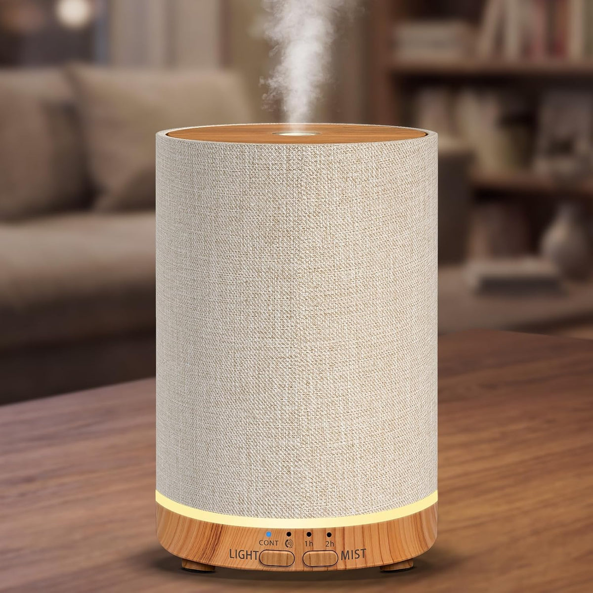 URPOWER 100ML Essential Oil Diffusers for Home with Linen Cover 7 Color Changing Lights