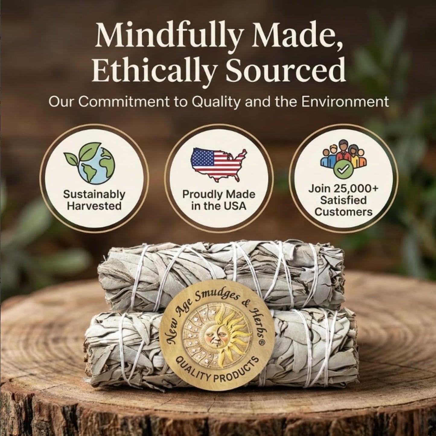 (Pack of 3)-New Age Smudges & Herbs -Premium California White Sage Incense 4 Inches Long. Home Cleansing Incense,Fragrance,Meditation,Smudging Rituals.California Smudge Sticks Rituals -4 Inch