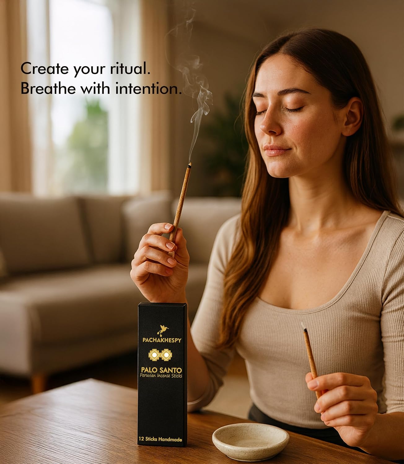 Palo Santo Incense Sticks from Peru 12 Pack Long Lasting Burn Handmade Natural Authentic Holy Wood for Aromatherapy Meditation Energy Cleansing Stress Relief Yoga & Home Fragrance