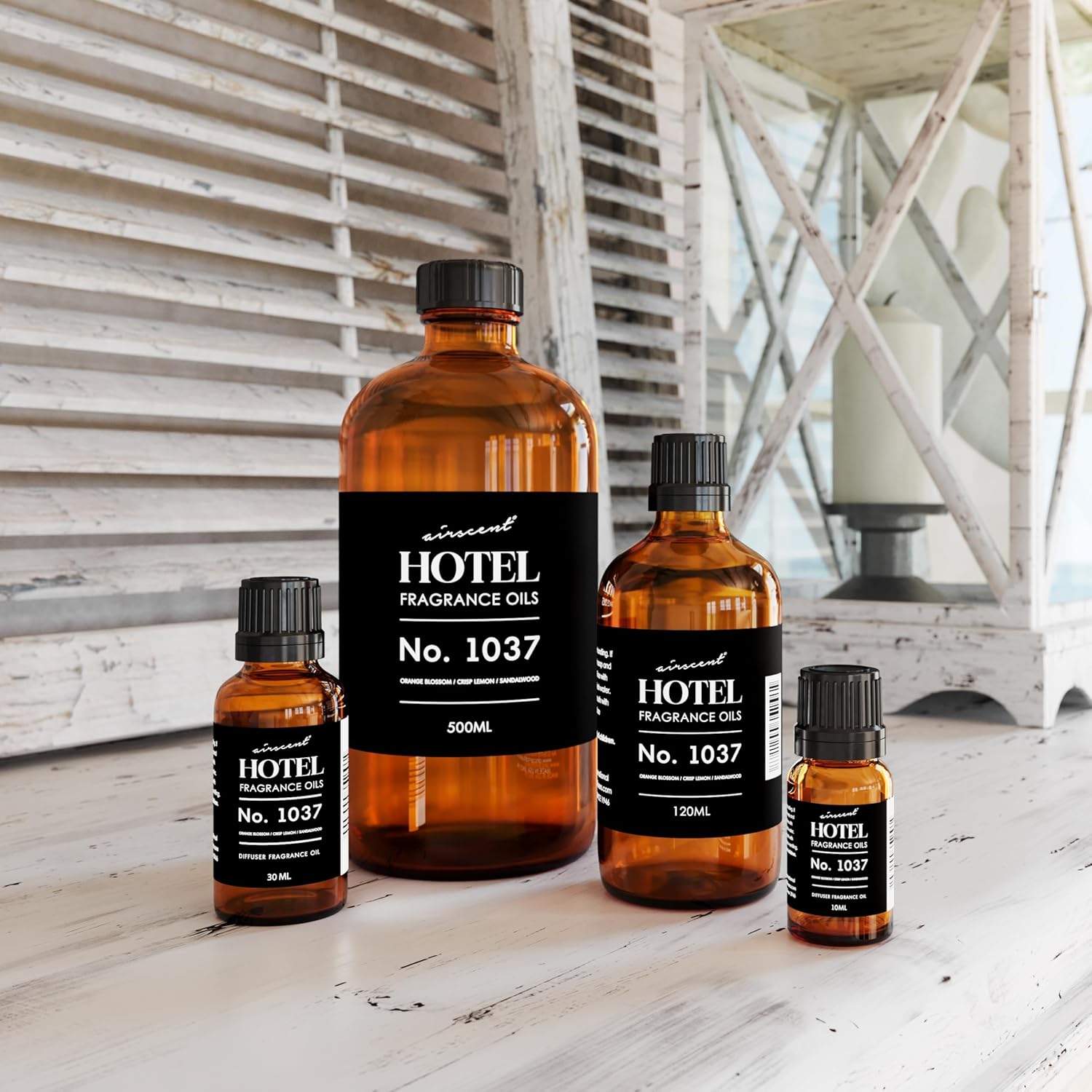 AirScent Hotel Diffuser Oil No. 1037 - Orange Blossom Lemon and Sandalwood - Hotel Scent Dupe - Premium Fragrance Oil for Ultrasonic and Waterless Diffusers and Crafting - 10 mL, 0.34 fl oz Bottle