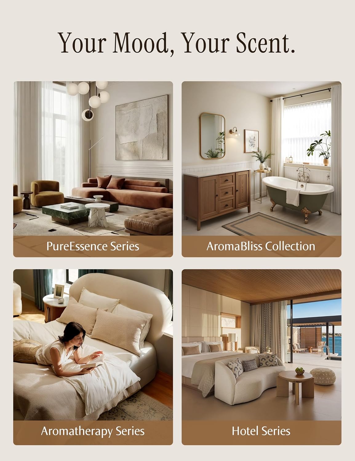 Plug-in Air Freshener for Home, Waterless Essential Oil Diffuser for Bedroom and Bathroom, Non-Toxic Formula for Pets and Nursery, 120 Days Runtime, Refillable Cedarwood Citrus Veil(Red)