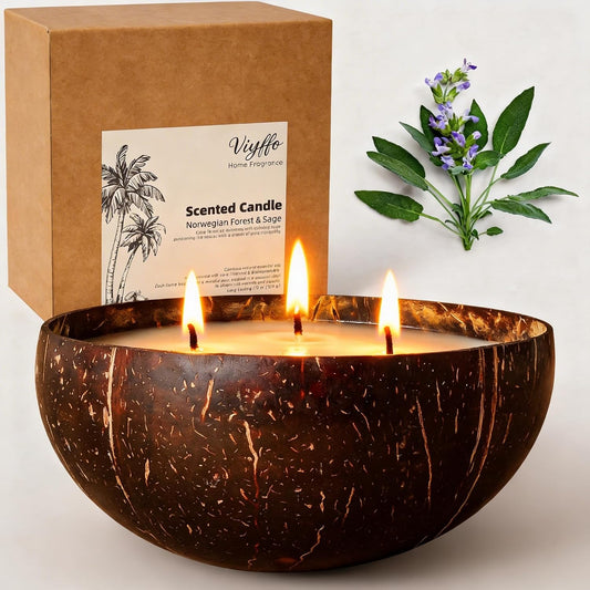Viyffo Large Non Toxic Soy Candle - Spring Forest & Sage