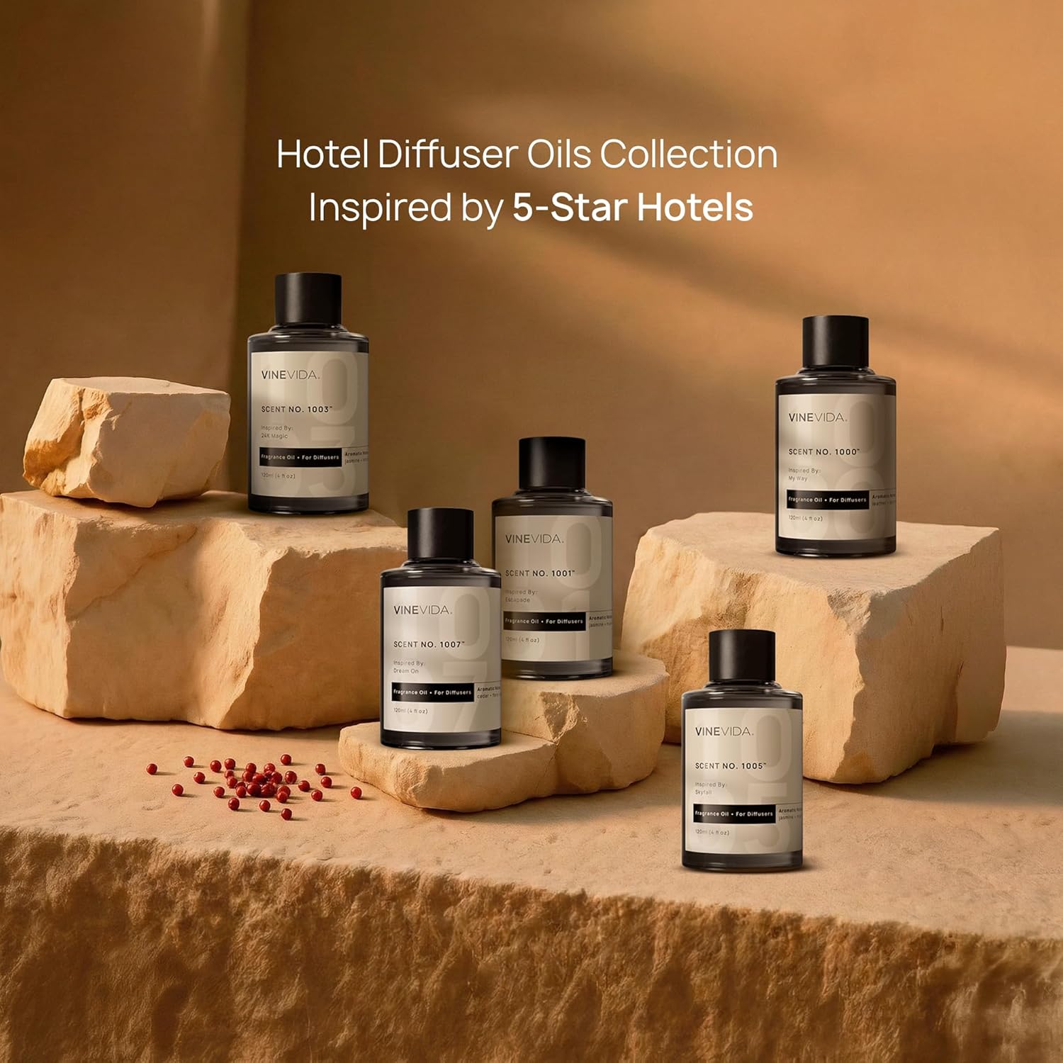 VINEVIDA (4oz) Hotel Diffuser Oil - Home Luxury Scents - Cold Air Diffuser Oil | Essential Oil No.1001 Inspired by Ritz Carlton