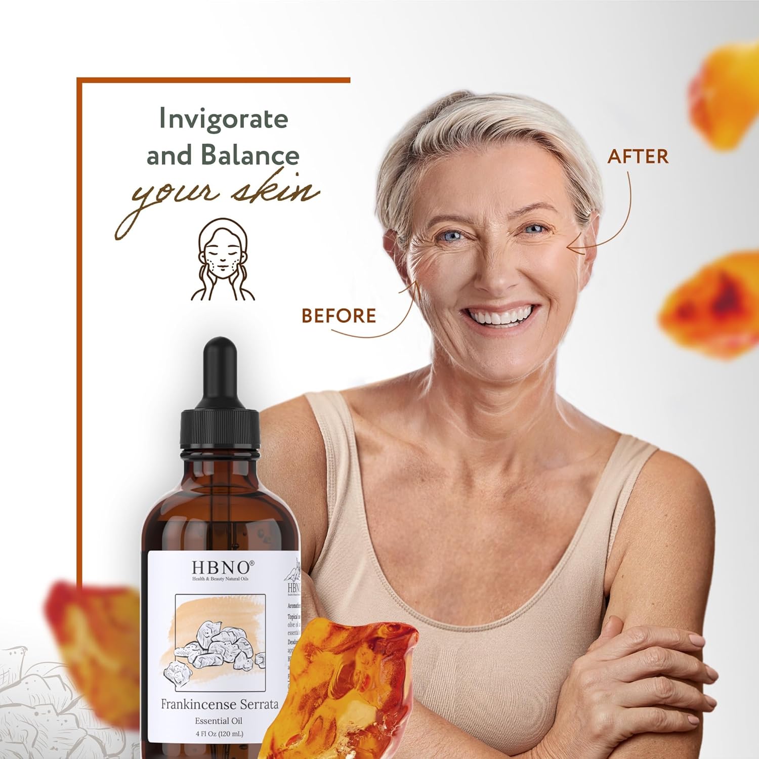 HBNO California Bottled Frankincense Essential Oil (Serrata) 4 fl oz (120ml) - Natural & Premium Grade Frankincense Oil Essential Oil,