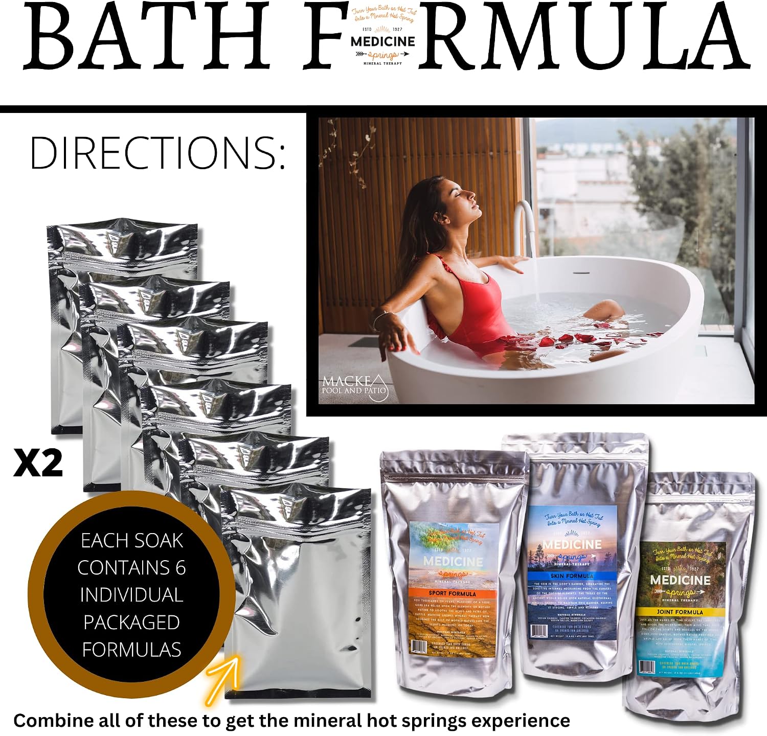 Medicine Springs Sport Mineral Salts for Bath - Natural Dead Sea Bath Salts Magnesium Soak - Hot Springs Spa Salt for Relaxation & Skin Care - Luxurious Bathtub Experience