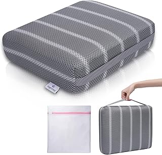 Hot Tub Cushion Pillow for Indoor or Outdoor Use, 16 x 12 x 4.3 Inche Weighted Spa Pillow with Washable 4D Mesh Cover & Non-Slip Micro Dot Bottom, Hot Tub Accessories for Adults,Quick Dry, Grey