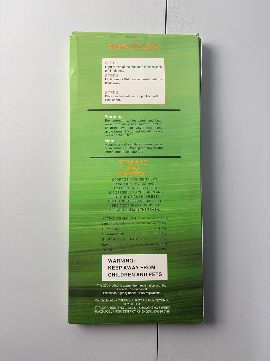 120 Pcs Citronella Oil Mosquito Incense Sticks, Natural Mosquito Repellent Outdoor Patio Plant-Based Bug Repellent for Patio Camping Essentials Fishing Backyard Travel Mosquito Control
