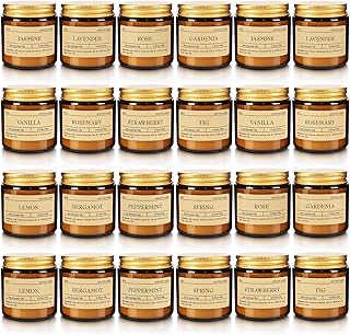 Scented Candle Set 24 Pack (3.05oz Each) - Aromatherapy Candles with Essential Oils, Smokeless Soy Wax Candles in 12 Scents, Gift for Women/Mom, Valentine/Mother's Day/Christmas/Birthday