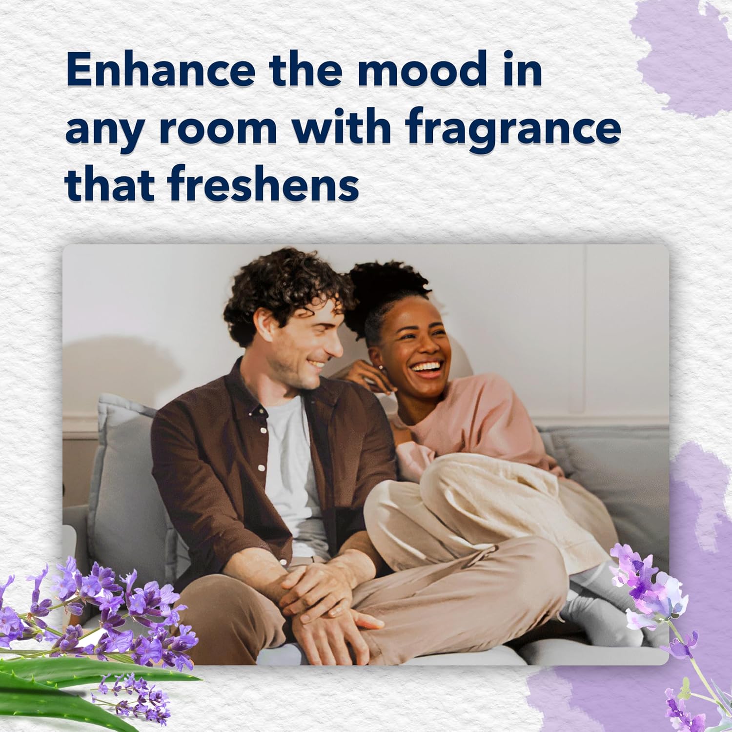 Glade PlugIns Refills Air Freshener Starter Kit, Scented and Essential Oils for Home and Bathroom, Tranquil Lavender & Aloe, 4.02 Fl Oz, 2 Warmers + 6 Refills