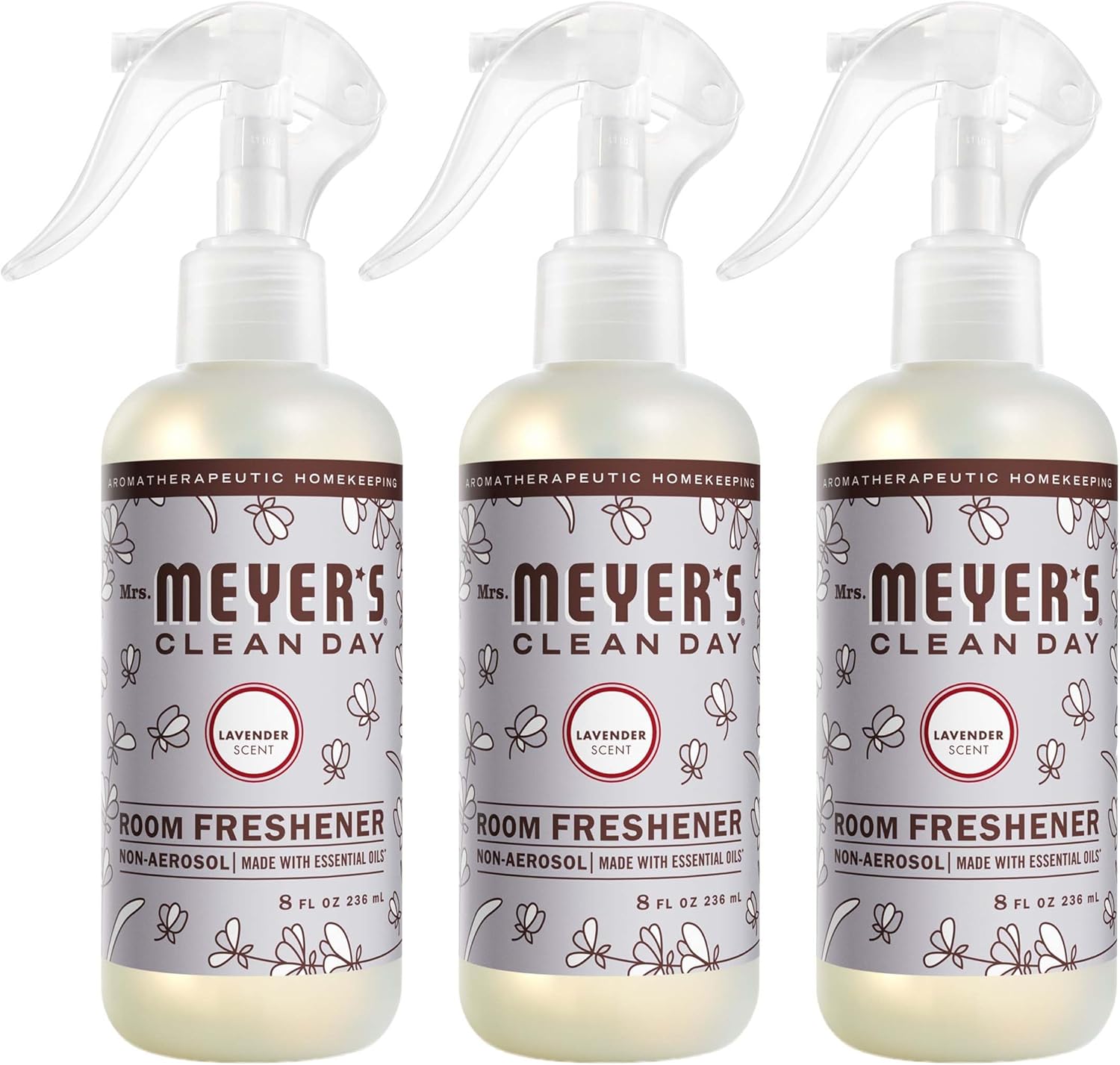 MRS. MEYER'S CLEAN DAY Room Spray, Lavender Scent, 8 Fl Oz Bottle - 3 Pack