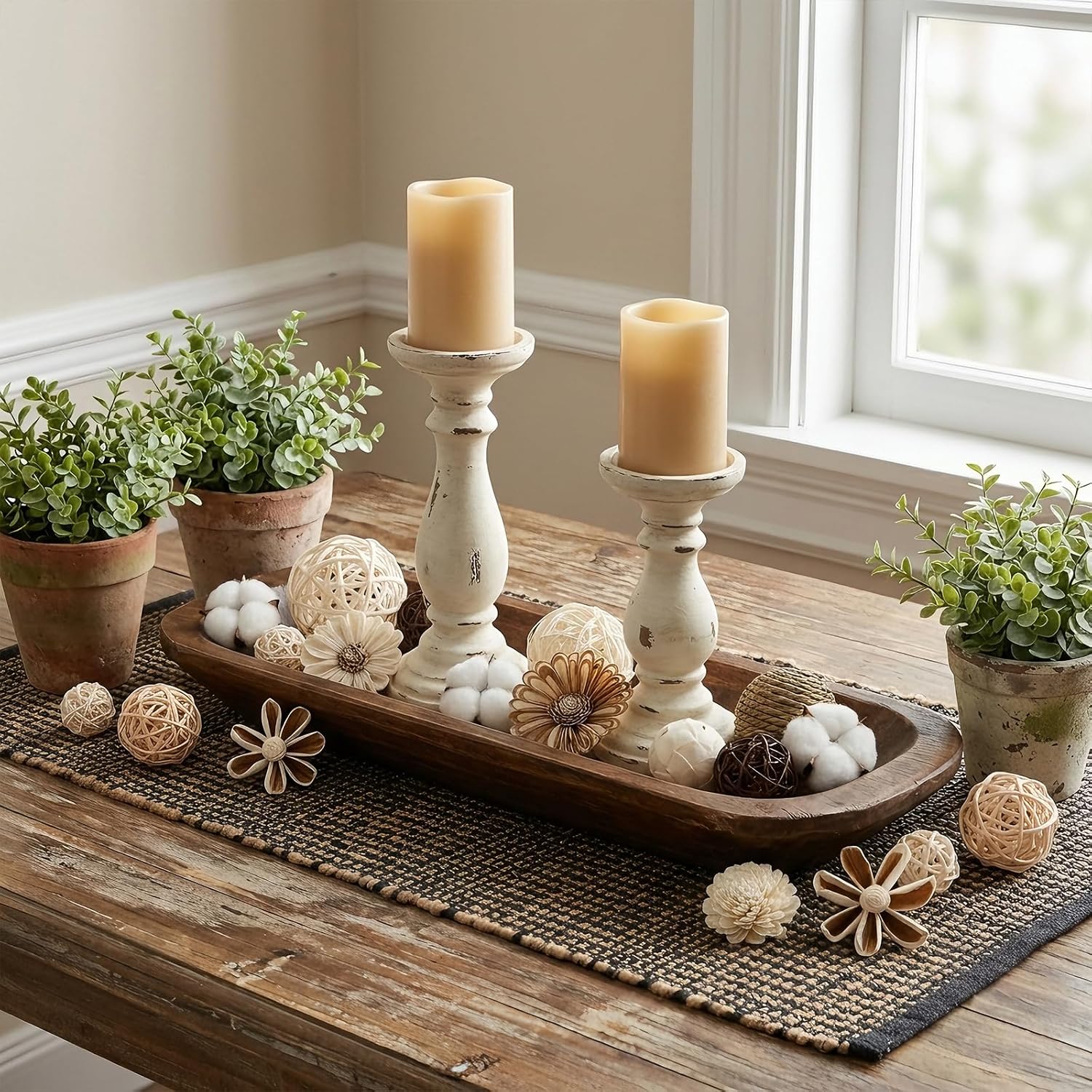18 PCS Decorative Ball Filler Natural Bowl Filler Woven Rattan Balls Bowl Centerpiece Balls for Vase Potpourri Tabletop Wedding Party Home Decorations