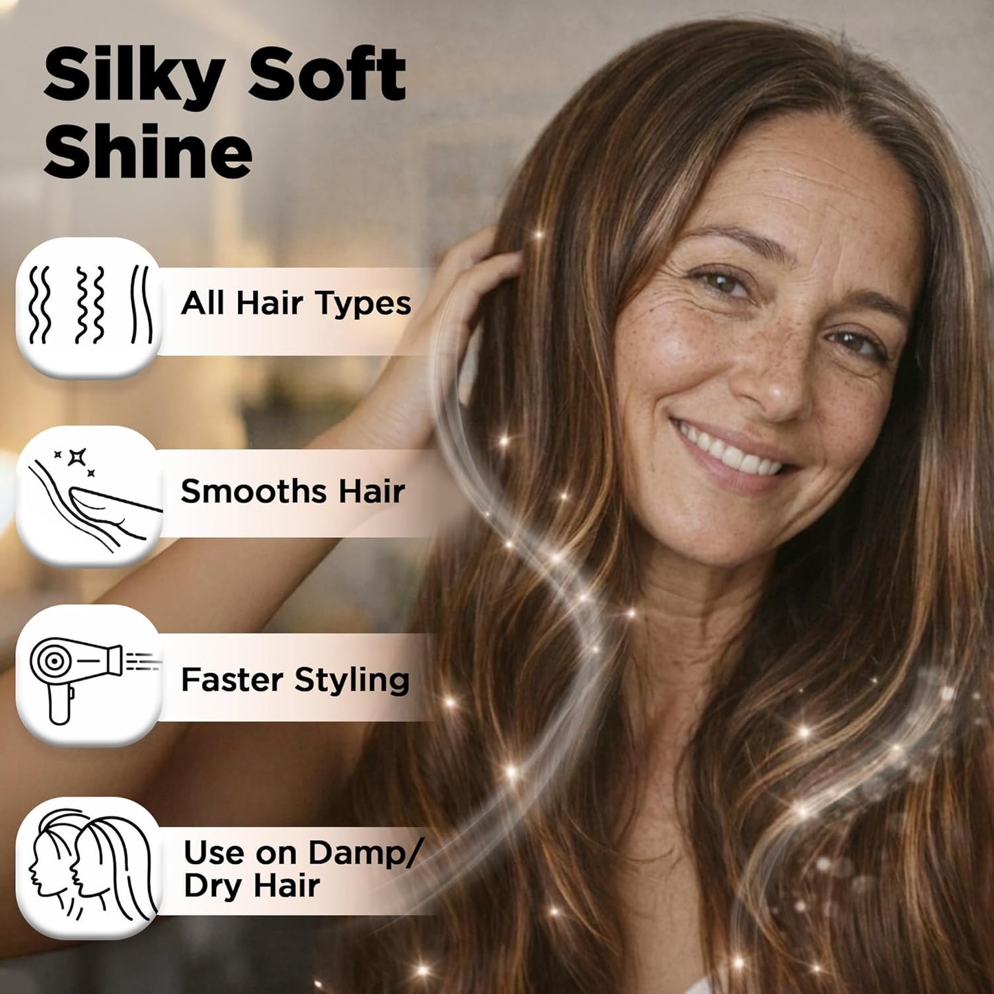 Herstyler Argan Oil Serum for Natural Shine - Anti-Frizz Straightening Serum for Damaged Tresses (Pack of 2)