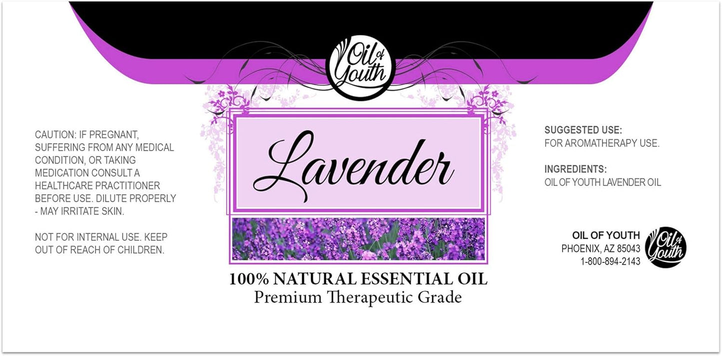 Oil of Youth Lavender Essential Oil Pure for Diffuser, Aromatherapy, Calming & Relaxation (16oz Bulk)