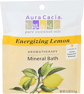 Aura Cacia Aromatherapy Mineral Bath, Energizing Lemon, 2.5 ounce packet (Pack of 3)