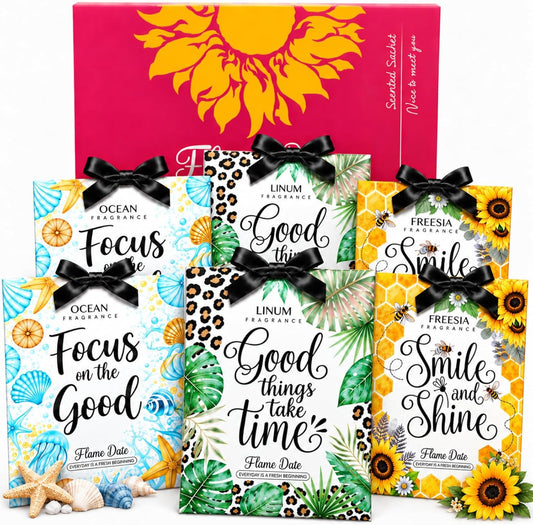 Scented Sachets for Drawers &amp; Closets, Inspirational Scented Gift Set 6 Pcs