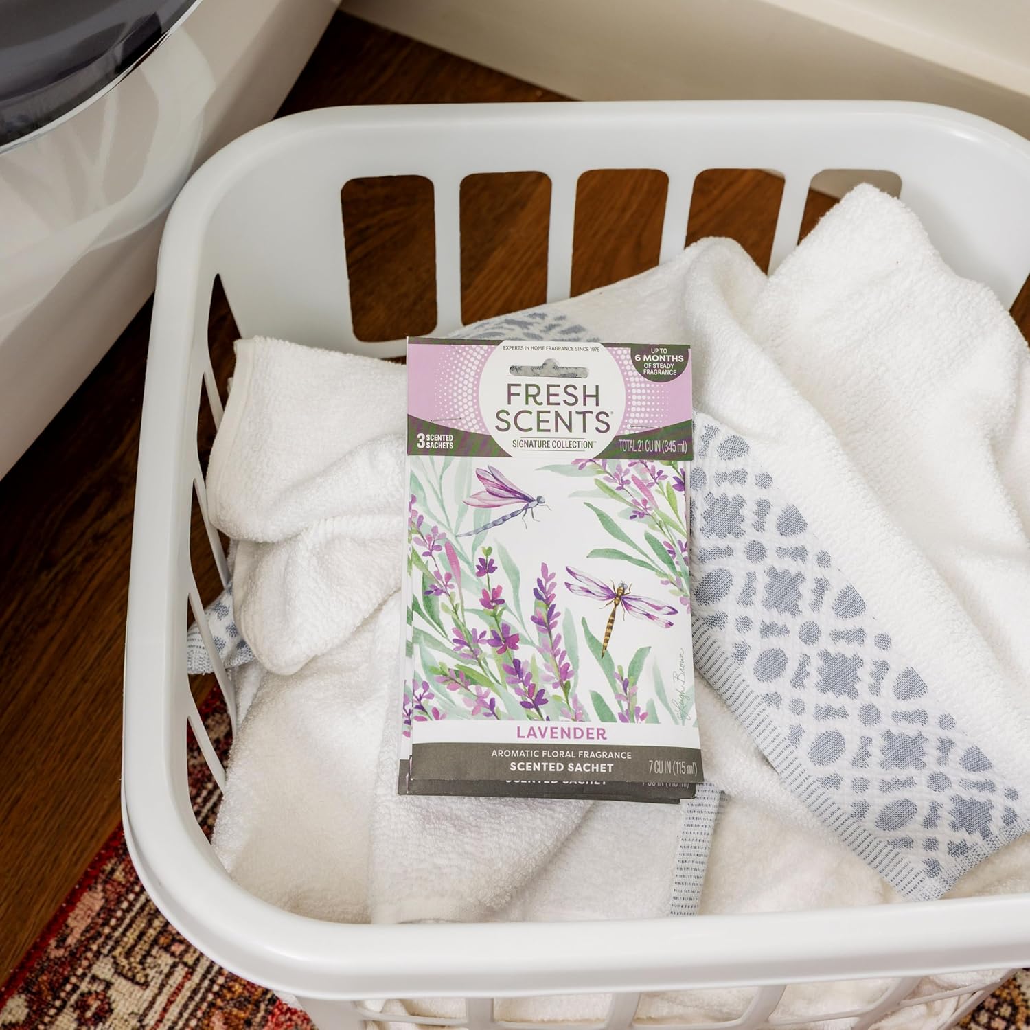 Fresh Scents Scented Sachets | Lavender | Home Fragrance | Long Lasting (Up to 6 Months) | Air Freshener for Closets, Drawers, & Cars | 6 Pack