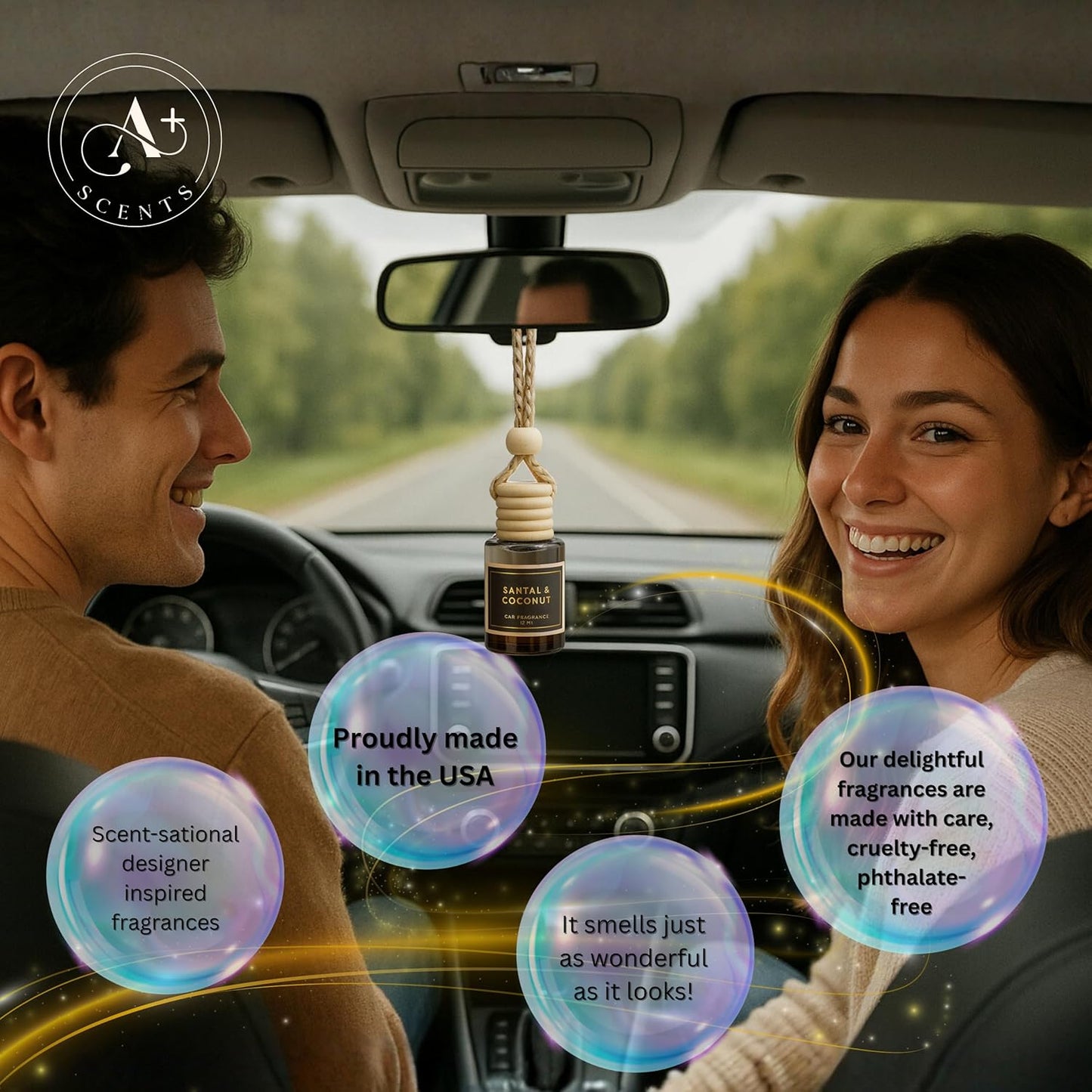 Vanille Clouds - 12ml Car Hanging Diffuser - Pure Indulgence, Wrapping you in the Softest, Most Luxurious Vanilla Scent - Lasts up to 60 days - Luxury Car Perfume | A+ Scents
