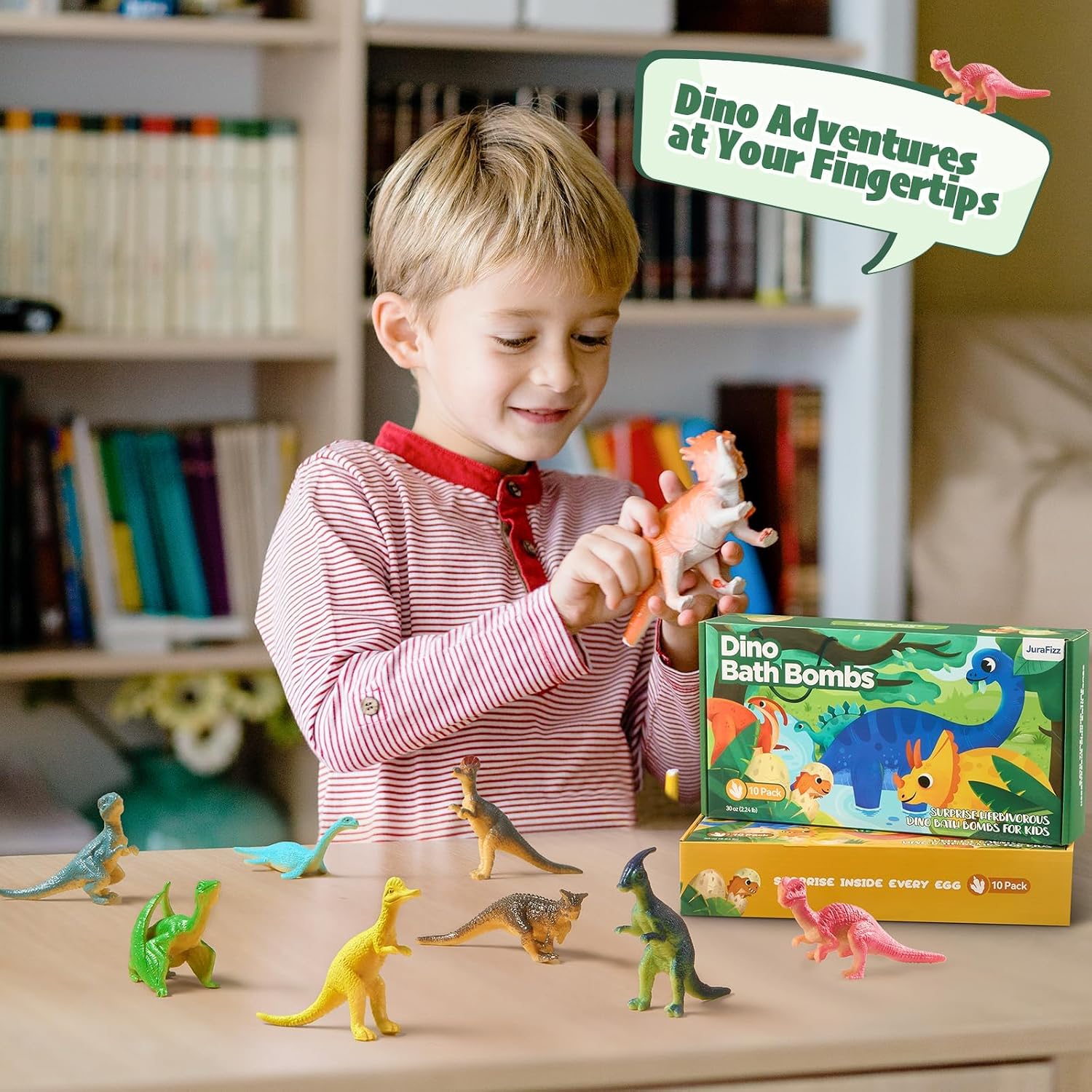 Dinosaur Bath Bombs for Kids with Surprise Inside, 20 Pack Natural Dino Egg Bath Bombs with Exclusive Carnivorous & Herbivorous Dinosaur Toys, Easter Basket Stuffers Easter Gifts for Boys, Girls