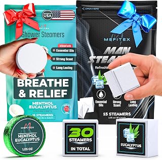 Shower Steamers for Men & Women 30 Pack – Menthol & Eucalyptus Aromatherapy Shower Steamers