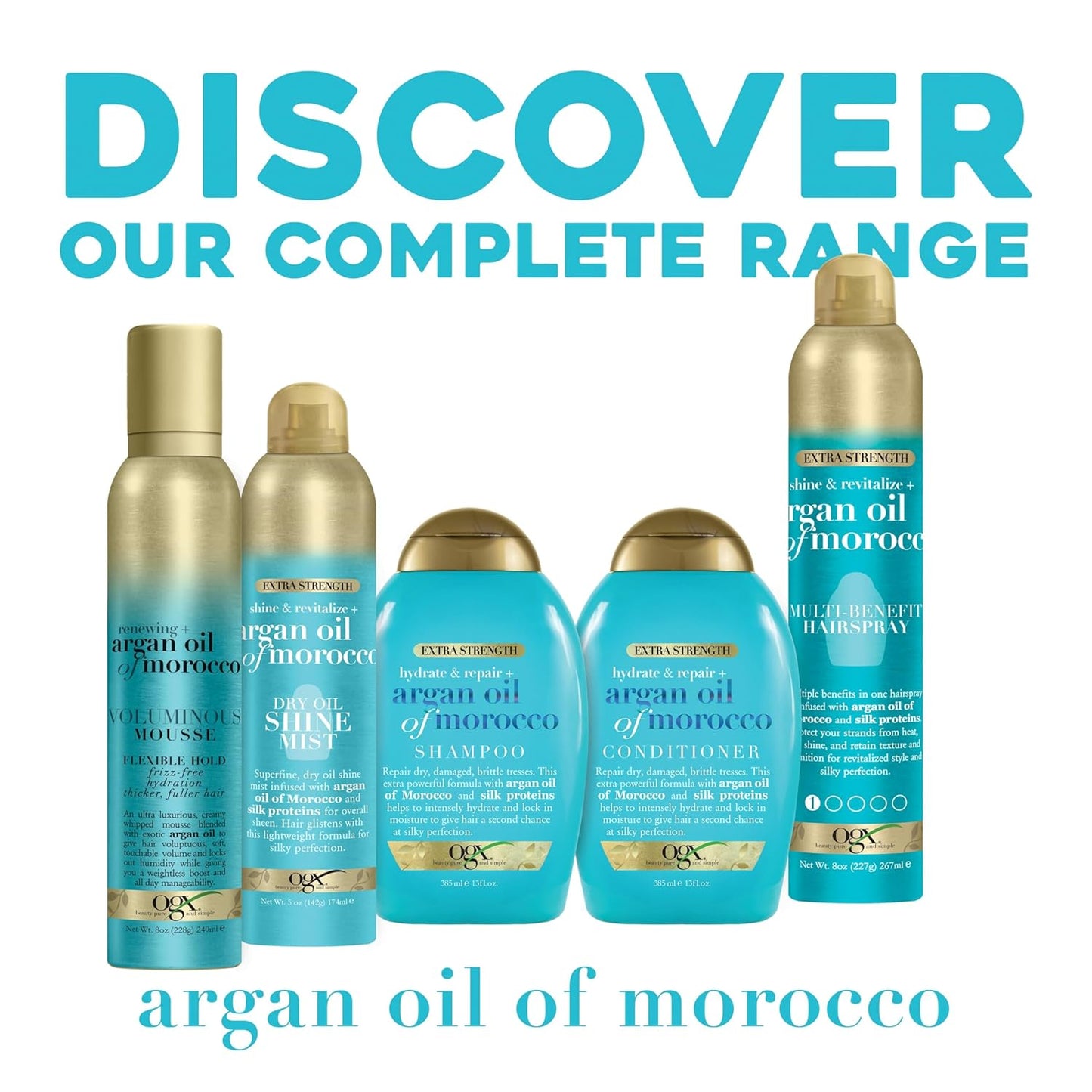 OGX Extra Strength Hydrate & Repair + Argan Oil of Morocco Conditioner for Dry, Damaged Hair, Cold-Pressed Argan Oil to Moisturize Hair, Paraben-Free, Sulfate-Free Surfactants, 25.4 Fl Oz