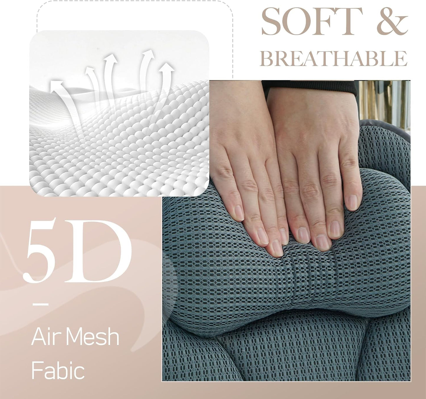 Bath Pillows for Tub – Luxury Bath Pillow & Bathtub Pillow with 6 Strong Suction Cups, Soft Cushion for Head and Neck Support, Relaxing Bath Accessories for Women (Gray)