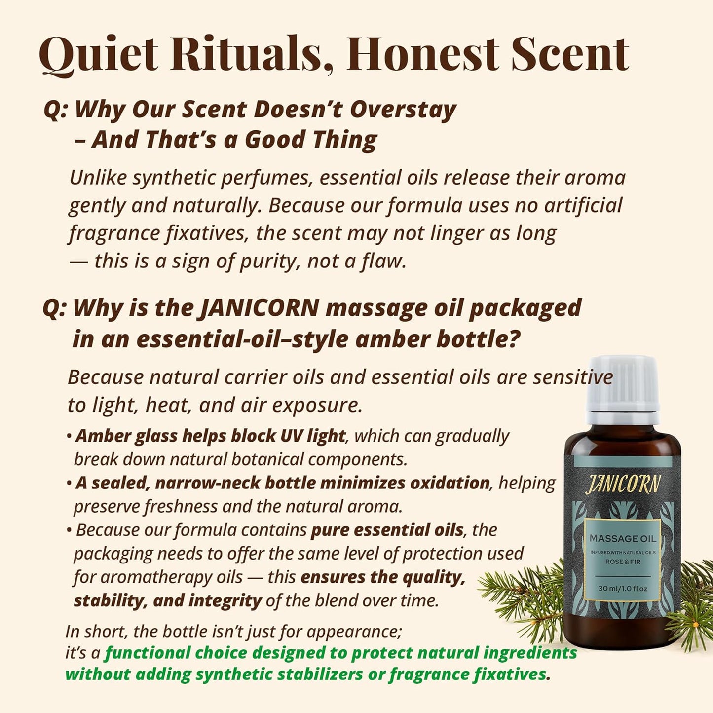 Forest Rose Aromatherapy Massage Oil – Essential Oil Blend with Jojoba & Sweet Almond Oils, Lightweight Texture for Skin & Body Massage, Clean Woody-Floral Aroma, 1 fl oz / 30 ml