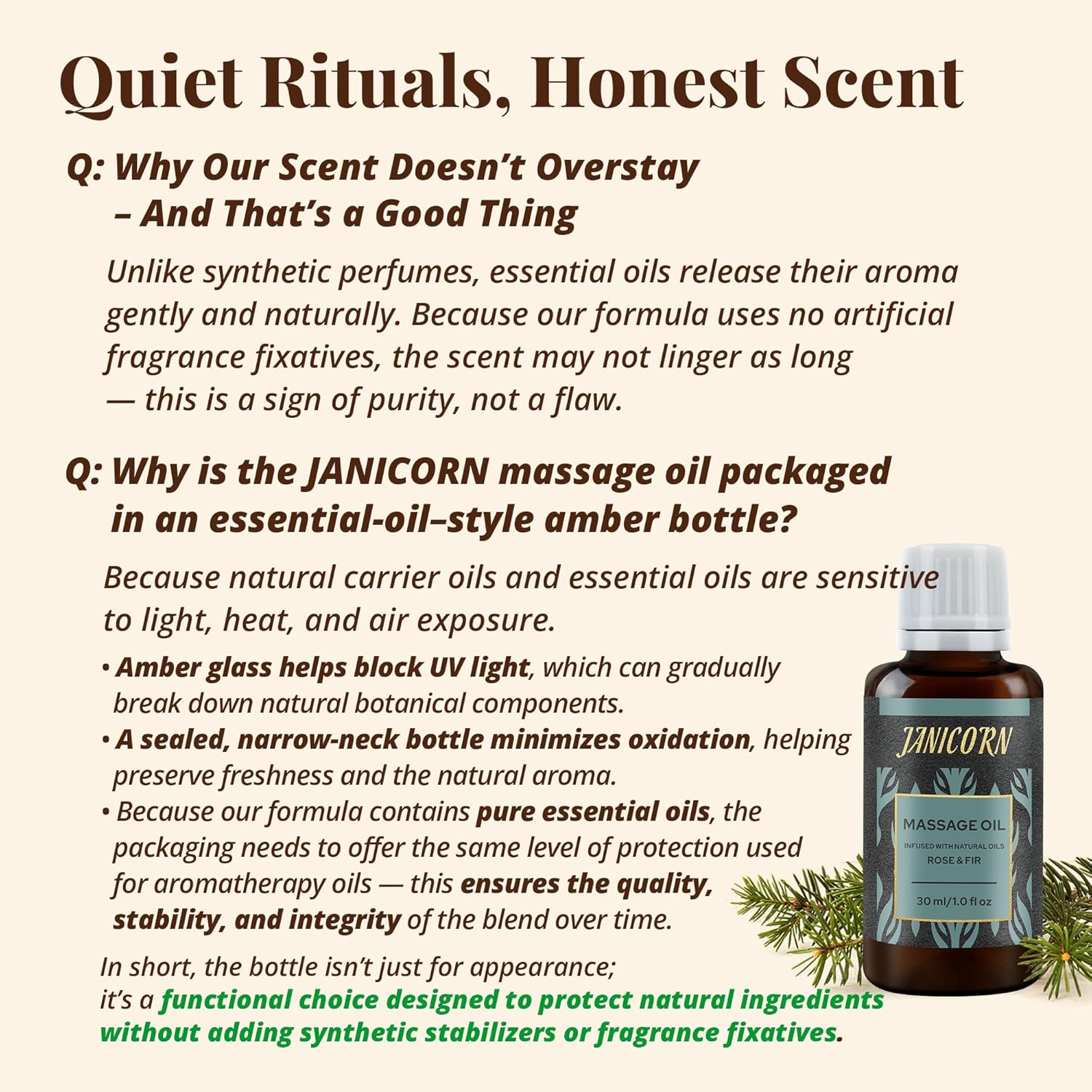 Forest Rose Aromatherapy Massage Oil – Essential Oil Blend with Jojoba & Sweet Almond Oils, Lightweight Texture for Skin & Body Massage, Clean Woody-Floral Aroma, 1 fl oz / 30 ml