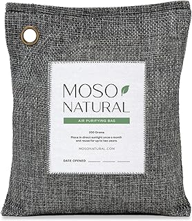 Moso Natural Air Purifying Bag 200g, Charcoal Odor Absorber, Car Odor Eliminator & Closet Deodorizer for Home & Pet, Lasts 2 Years, Unscented Bamboo Charcoal Bags, HGTV Editors' Pick