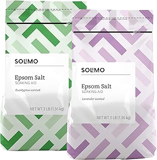 Amazon Basics Epsom Salt Soaking Aid Lavender and Eucalyptus Scented (3 Pounds Each)