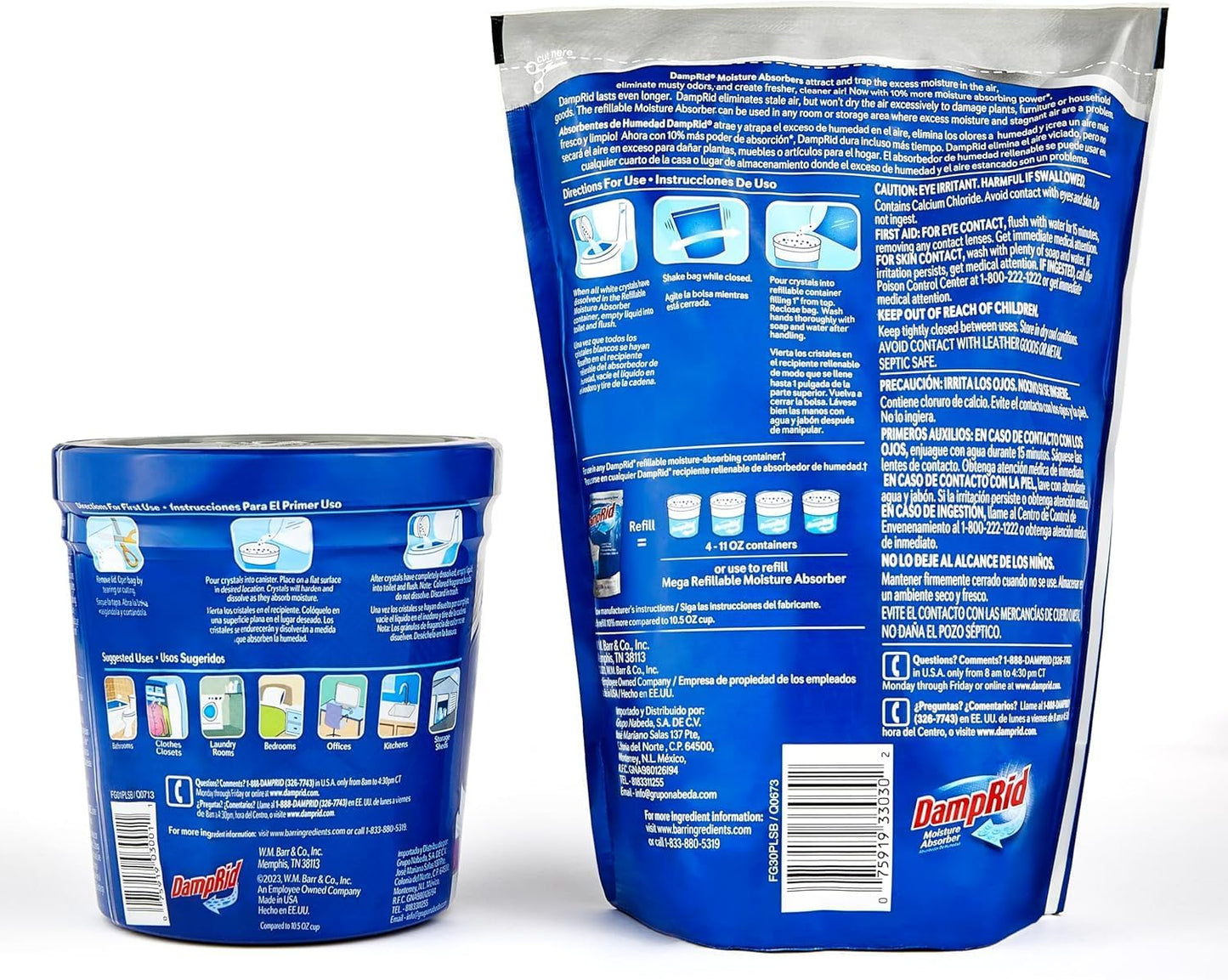 Damp Rid Moisture Absorber Refillable System – 44oz Damp Rid Refill Bag with 11oz Cup, Odor and Moisture Absorber for Closet, Bathroom & Home, Fresh Scent– ILIOS Packaging