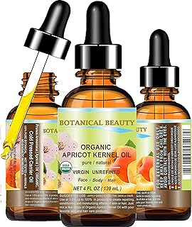 Botanical Beauty ORGANIC APRICOT KERNEL OIL Australian 100% Pure Virgin Unrefined Cold Pressed Carrier Oil 4 oz- 120 ml for Face Hair Body Nails Skin Anti-Aging
