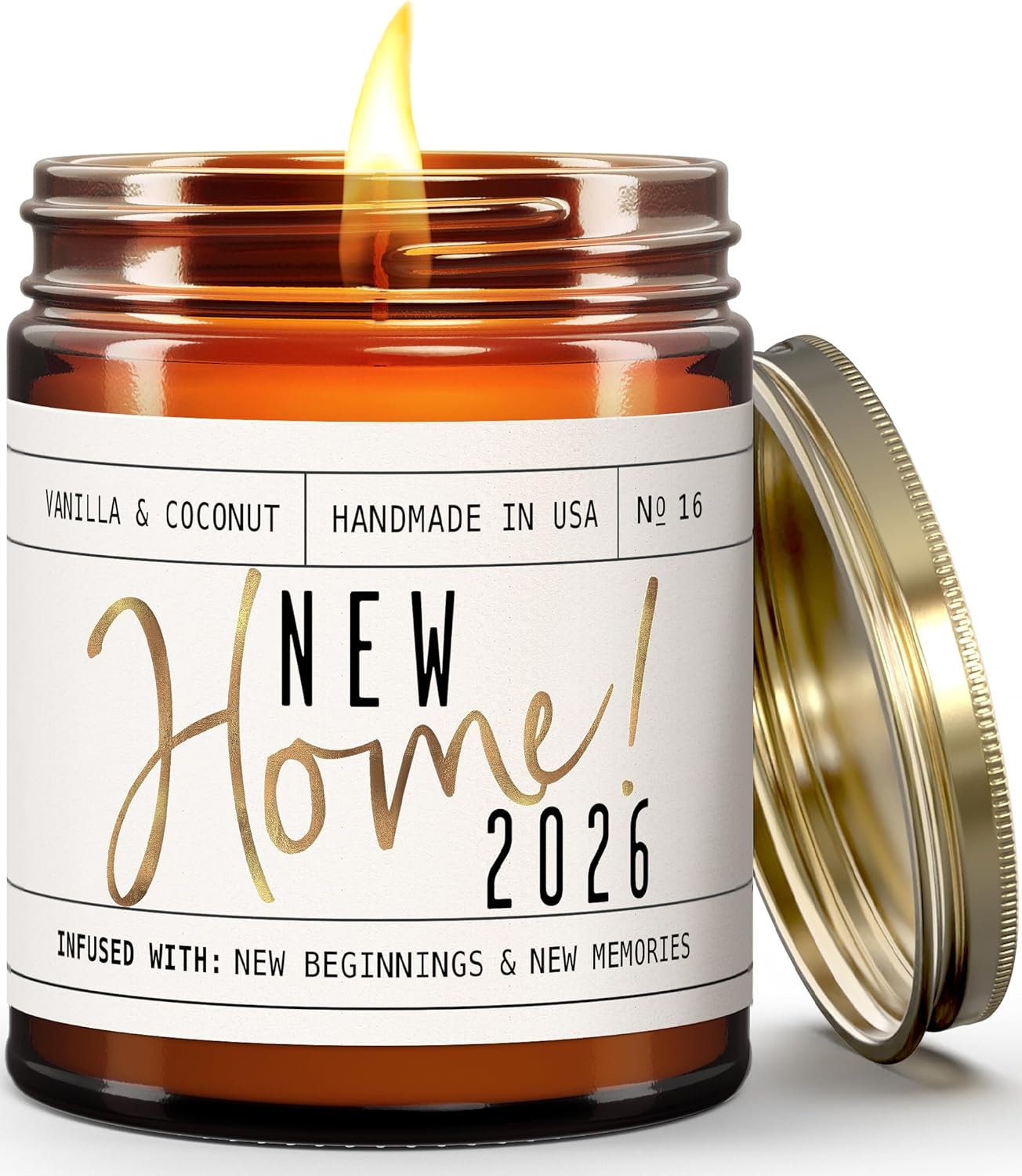 House Warming Gifts New Home, Housewarming Gifts New Home '2026' Soy Candle, w/Vanilla, Coconut & Vetiver I for New House, New House Gift I 9oz Jar, 50Hr Burn, Made in USA