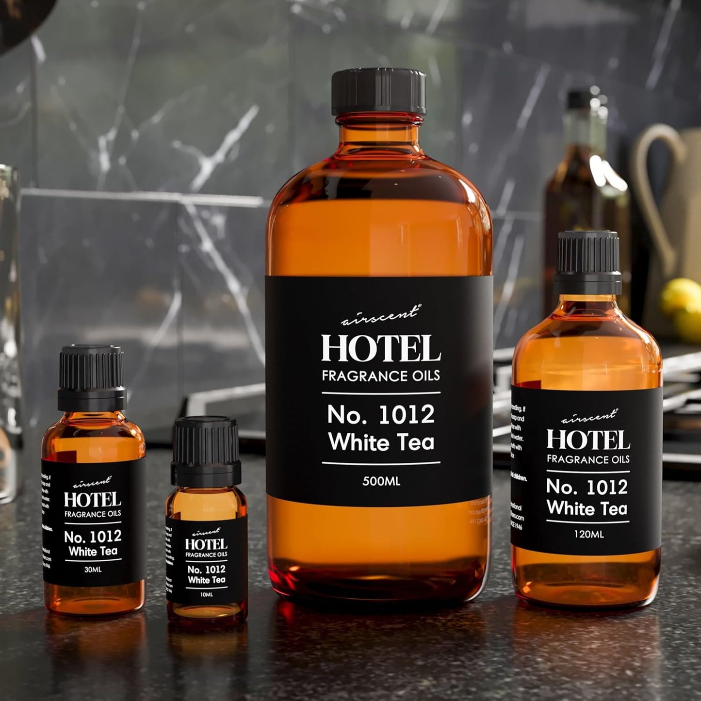 AirScent Hotel Diffuser Oil No. 1012 Inspired by The Renowned White Tea Hotel Scent - Premium Fragrance Oil for Ultrasonic and Waterless Diffusers and Crafting - 500 mL, 16.9 fl oz Bottle