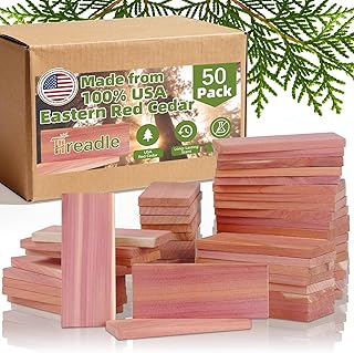 50 PCS Cedar Blocks for Clothes Storage,100% Natural Aromatic Cedar Blocks for Closet Storage,Wardrobe,Drawers,Shelves