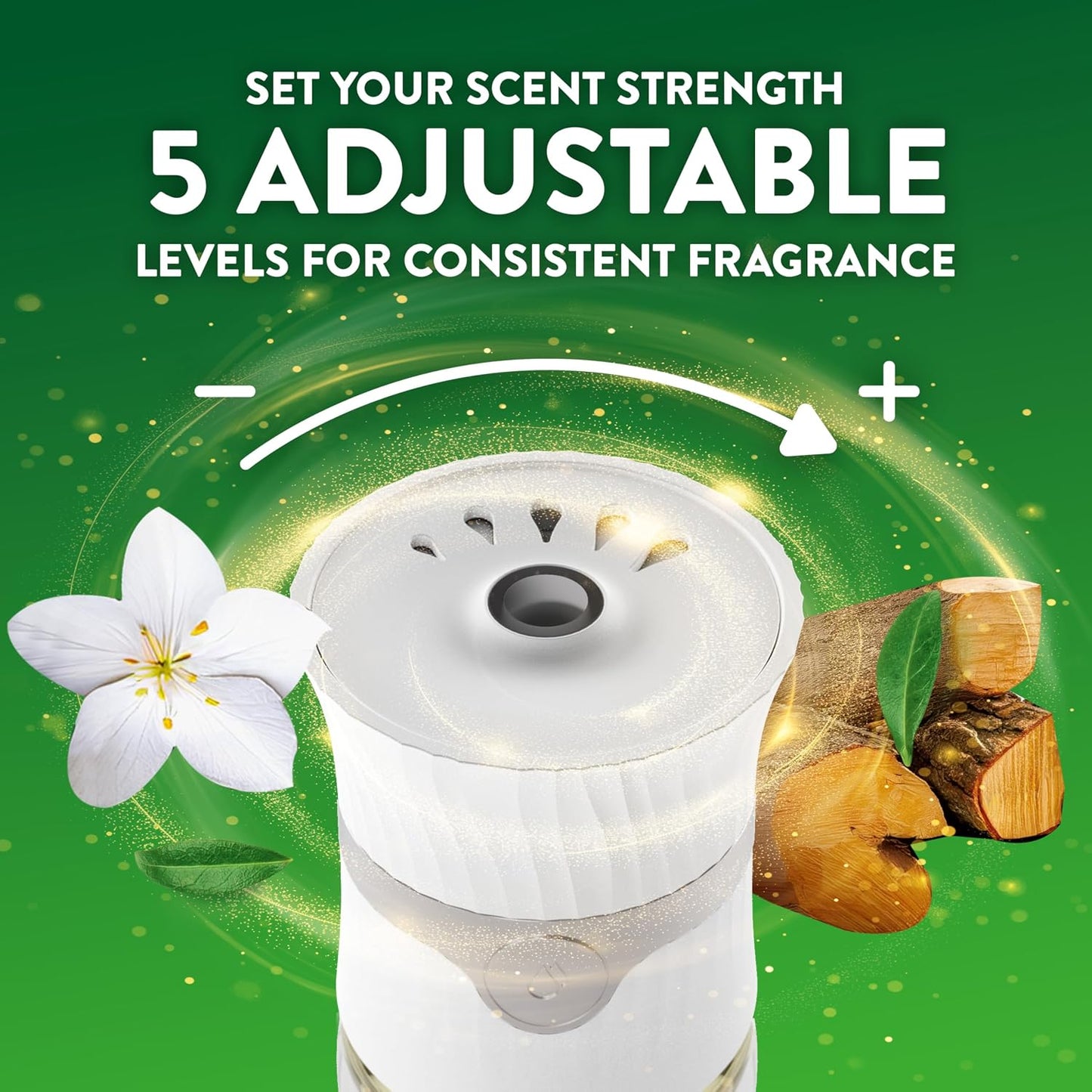 Air Wick Plug-In Scented Oil Refills, 4 Count, Warm Woods & Jasmine, Air Freshener, Essential Oils