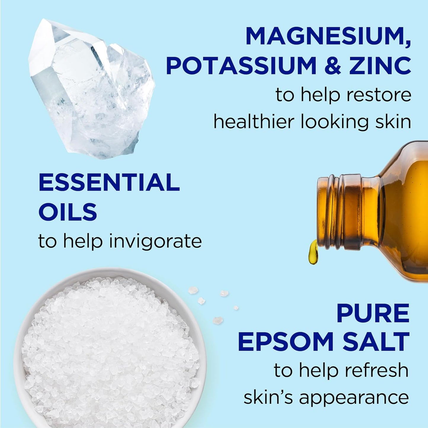 Dr Teal's Foaming Bath with Pure Epsom Salt, Restorative Minerals with Magnesium, Potassium, Zinc & Essential Oils, 34 fl oz (Pack of 4)