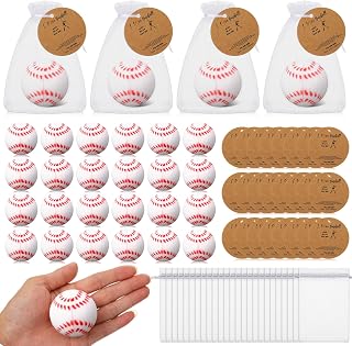 24 Set Baseball Sports Party Favors Gift Baseball Bath Bomb Set with Card Organza Bags Scented Novelty Fizzy Balls for Players Women Coach Team Gift Birthday Senior Night Favors