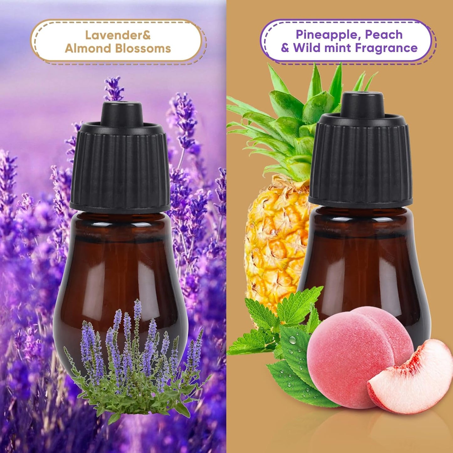 HAPPTWS Essential Oil Diffuser - Waterless Diffuser 3 Timer Settings Battery Powered for Bedroom Yoga Room Toilet Pet Room - Blue