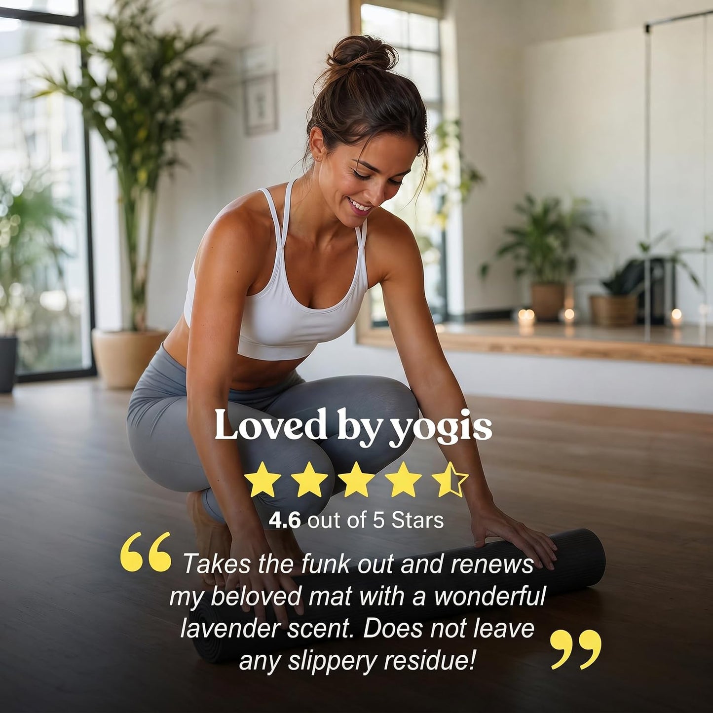 ASUTRA Yoga Mat Cleaner Spray (Peaceful Lavender), 4 fl oz - No Slippery Residue, Organic Essential Oils, Deep-Cleansing for Fitness Gear & Gym Equipment, Microfiber Towel Included