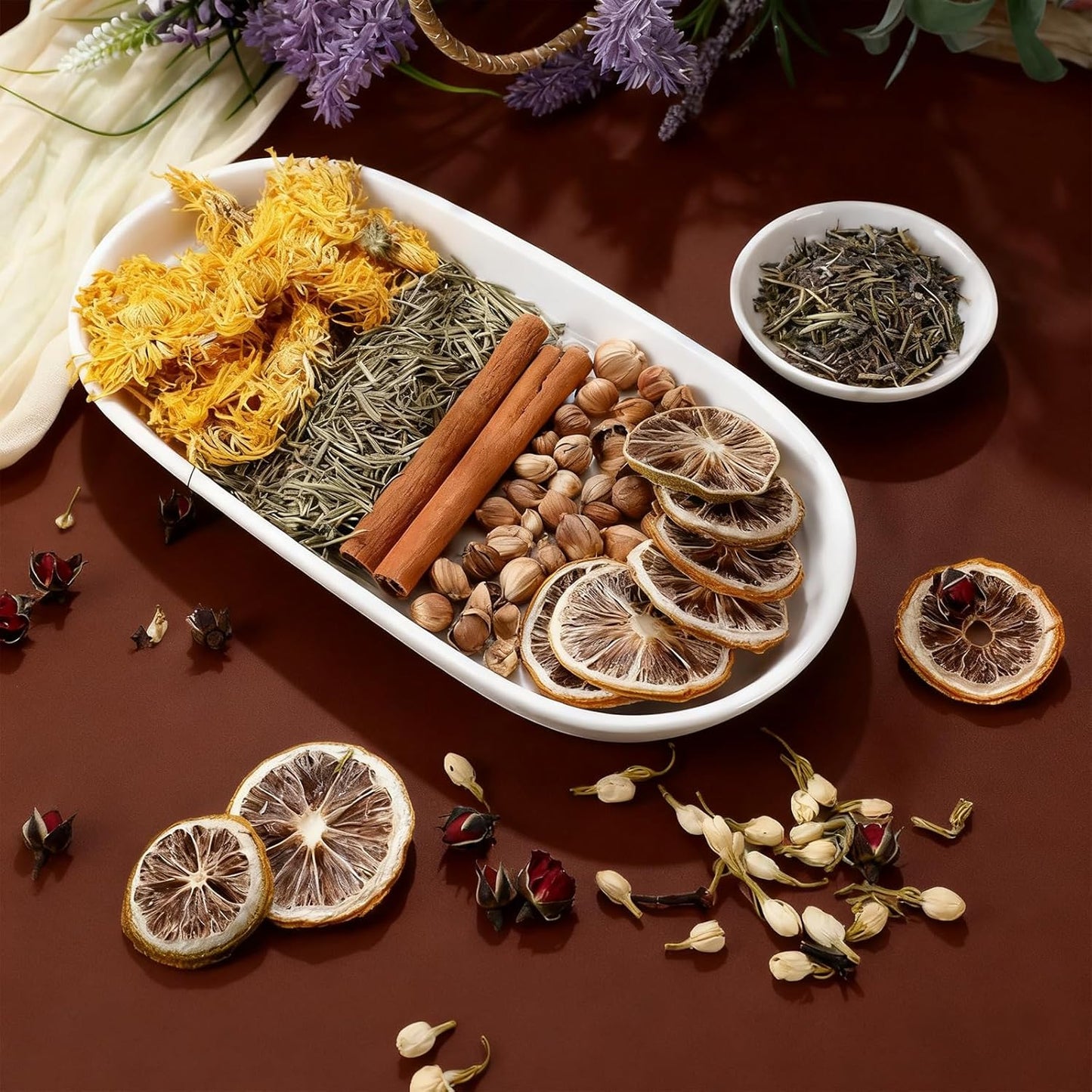 Siifert 4 Set Potpourri Bags Stovetop Simmer Pot Simmering Mix Potpourri Instruction and Sticker Floral Fruity Cinnamon Natural Air Freshener Sachet for Holiday Relaxing Housewarming Hostess Gift