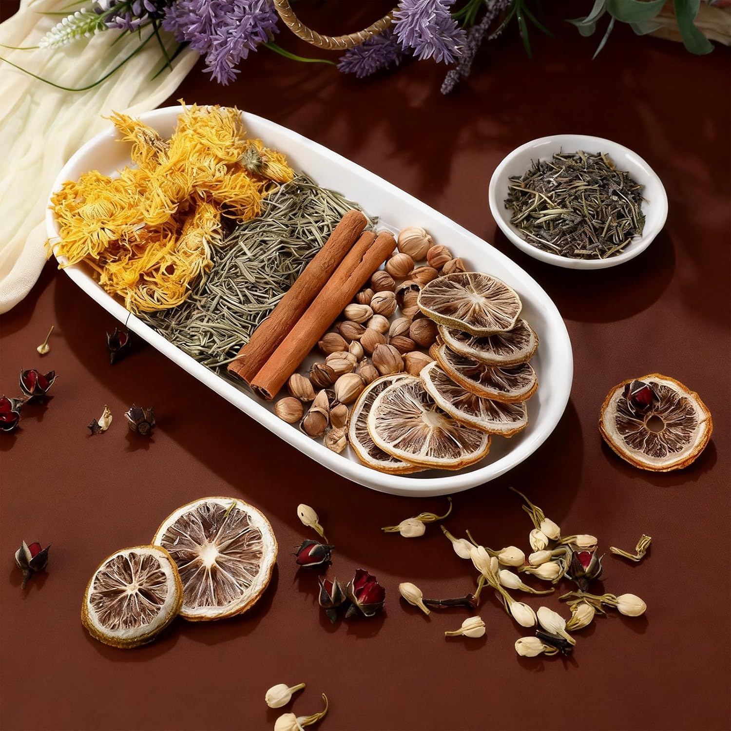 Siifert 4 Set Potpourri Bags Stovetop Simmer Pot Simmering Mix Potpourri Instruction and Sticker Floral Fruity Cinnamon Natural Air Freshener Sachet for Holiday Relaxing Housewarming Hostess Gift