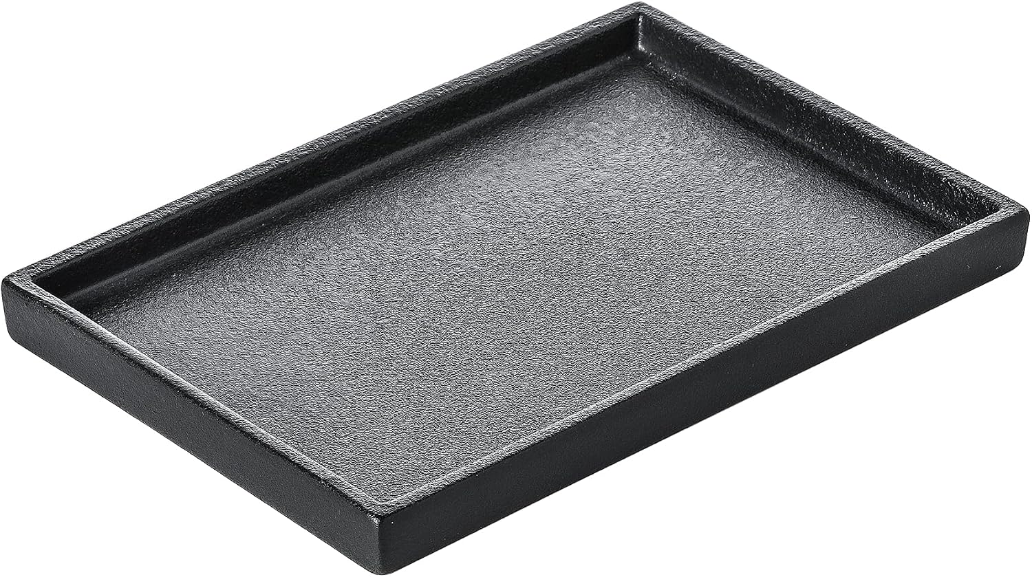 Ceramic Bathroom Sink Tray, Black Graininess Vanity Tray Decor Perfume Trays for Dresser Holder for Jewelry Candle Soap Plant Towel Cosmetic Organizer Rectangle Large