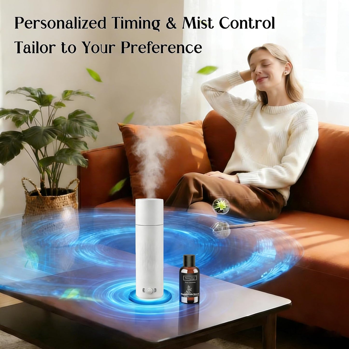 Waterless Essential Oil Diffuser, Scent Air Machine for Home with Hotel Scent Oil, Covers Up to 1000 Sq.Ft, Adjustable Mist & Timer, Hotel and Commercial Use