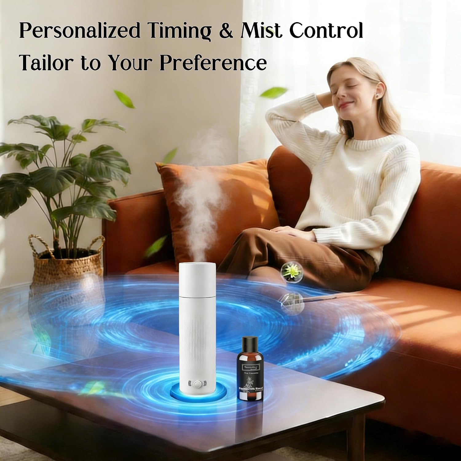 Waterless Essential Oil Diffuser, Scent Air Machine for Home with Hotel Scent Oil, Covers Up to 1000 Sq.Ft, Adjustable Mist & Timer, Hotel and Commercial Use