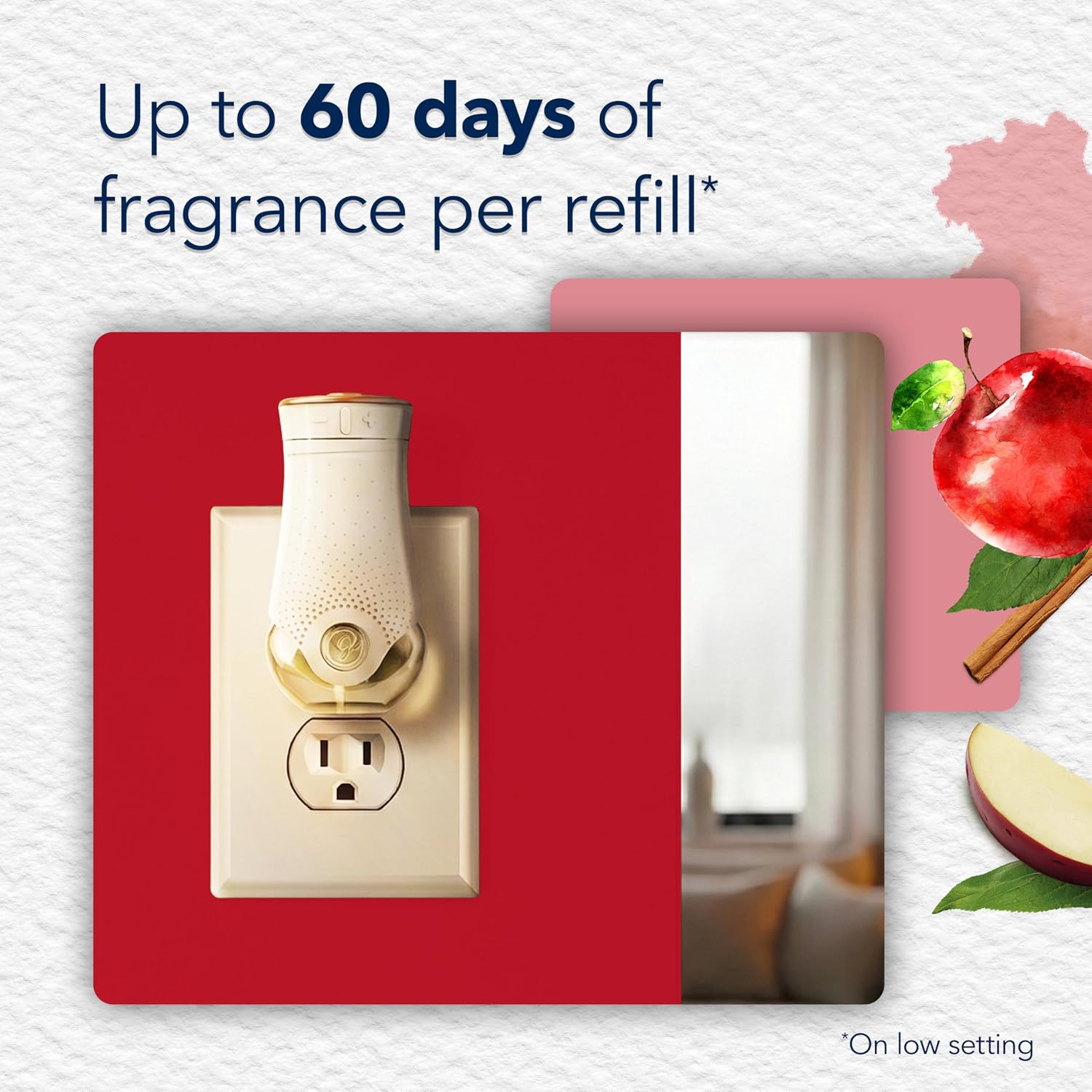Glade PlugIns Refills Air Freshener, Scented and Essential Oils for Home and Bathroom, Apple Cinnamon, 3.35 Fl Oz, 5 Count