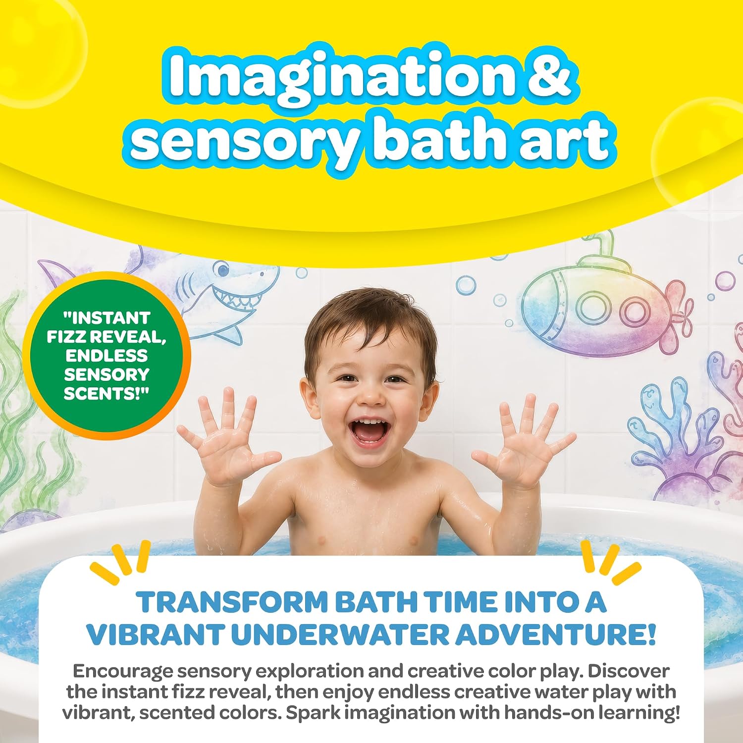Crayola Bath Fizzies 16-Piece Deluxe Pack, Scented Water Coloring Dust Packets for Kids and Tweens, Non-Toxic and Stain Free Bath Toys