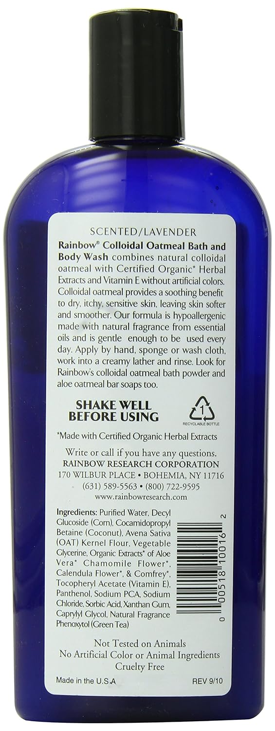 Rainbow Research Colloidal Oatmeal Bath & Body Wash, Lavender Scent - 12 Oz