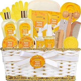 17-Piece Mothers Day Gifts for Women & Men, Almond Luxury Spa Gift Set Bath and Body Gift Basket Set Care Kit Face Skin Care Set, Bath & Body Care Set, Christmas, Valentines, Birthday, Anniversary