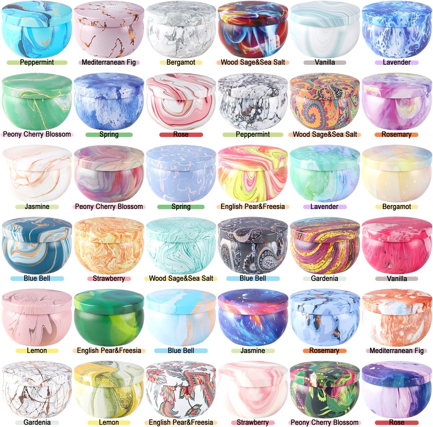 WPONSZU 36 Pack Scented Candles Gift Set for Woman, Jar Candle, 2.5 oz Soy Wax Tin Candle-Ideal Gift for Travel Home Décor